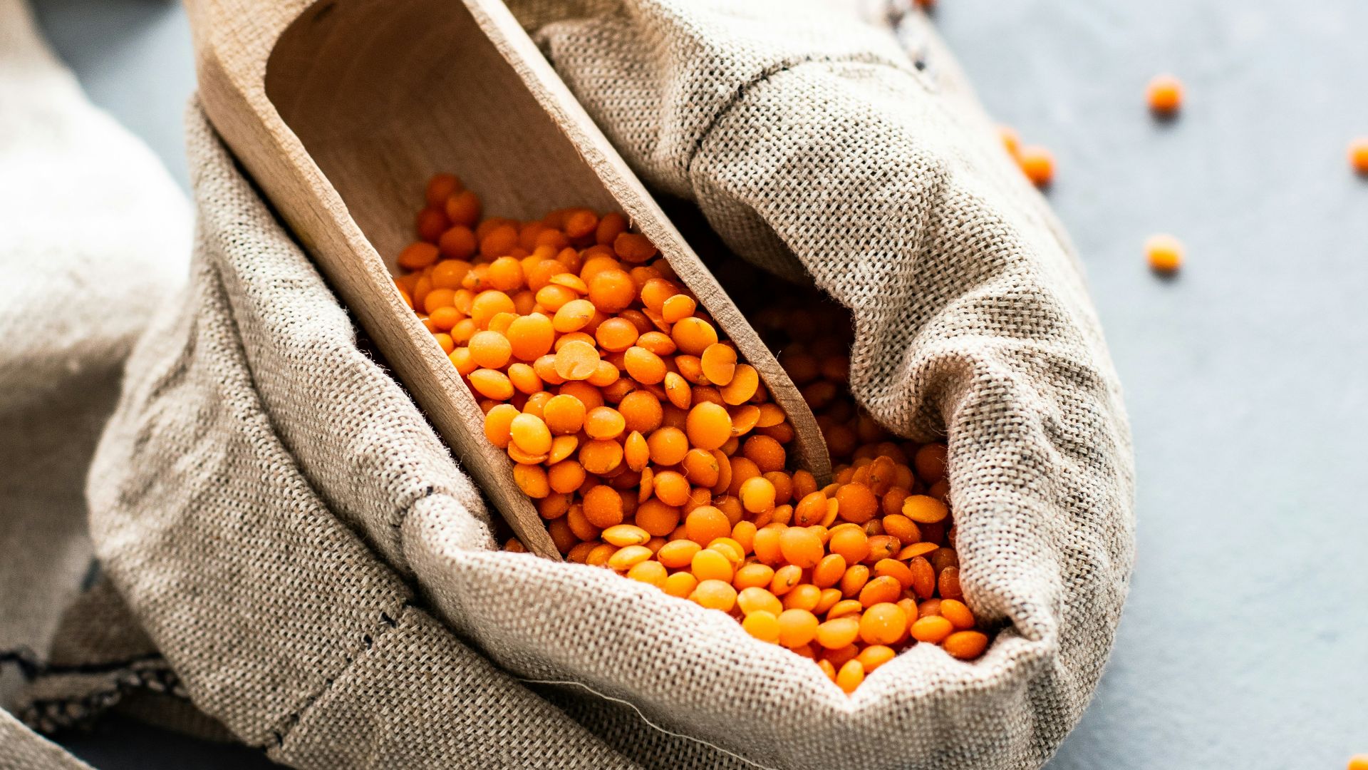 orange beans in sack