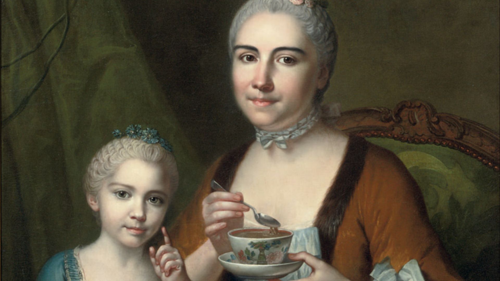 File:Portrait of an elegant lady and her daughter, three-quarter-length, drinking hot chocolate.jpg
