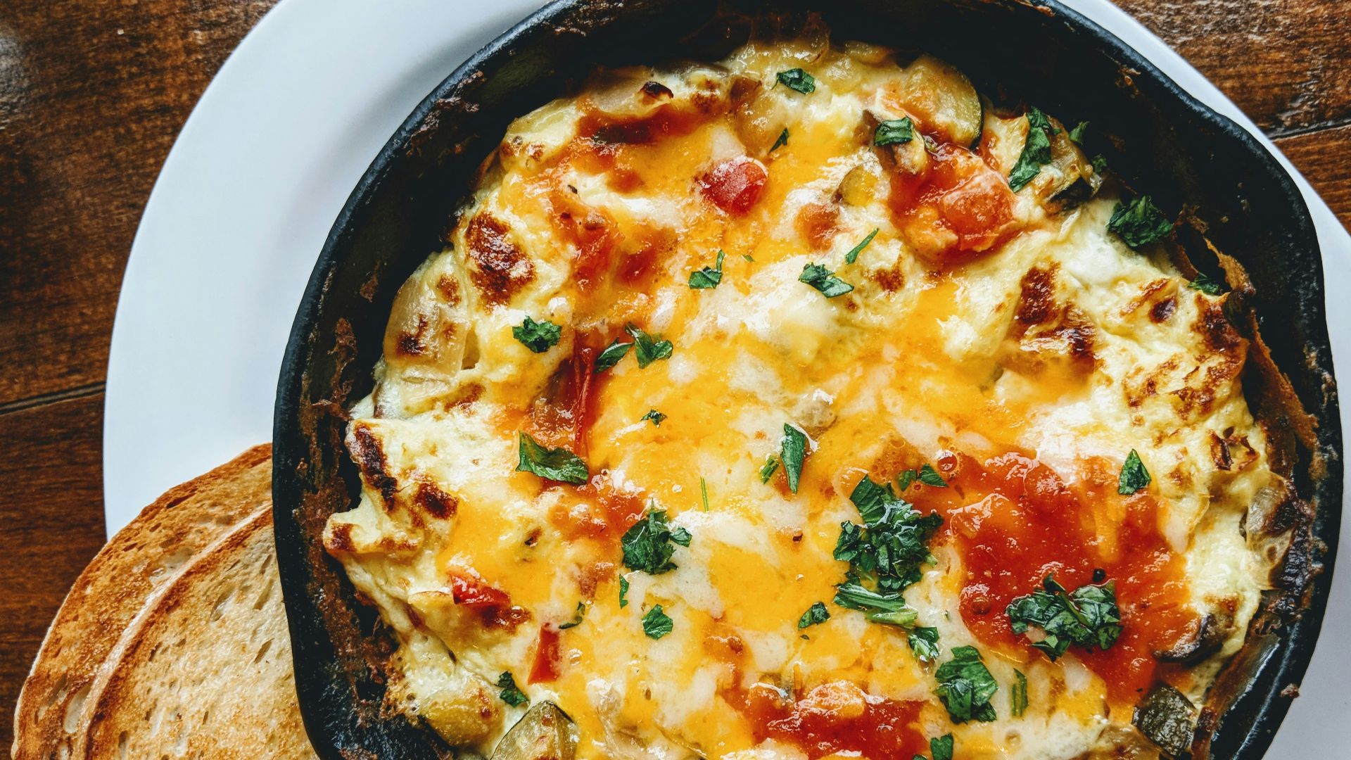 omelette on black plate