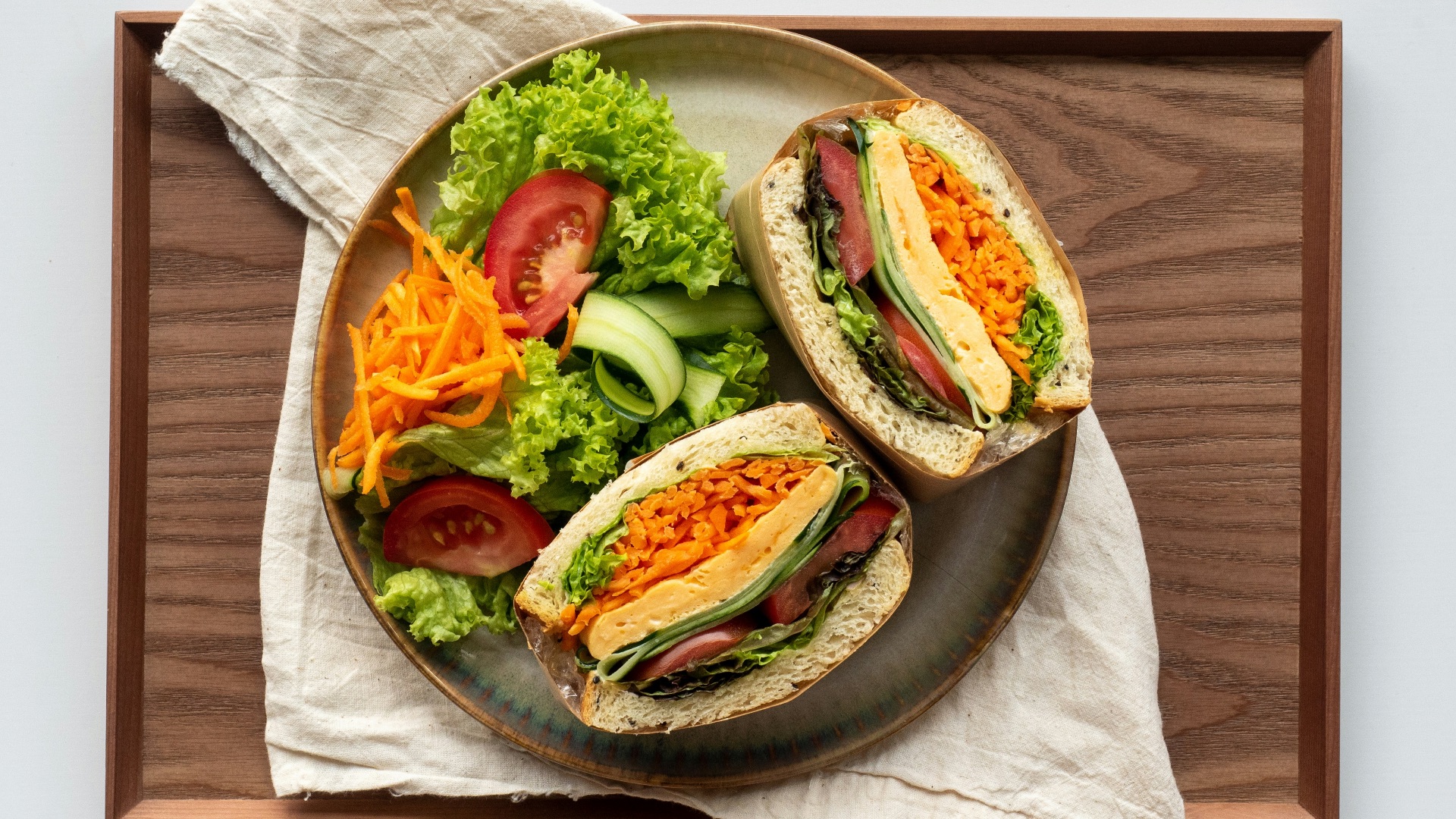 vegetable salad on black ceramic plate