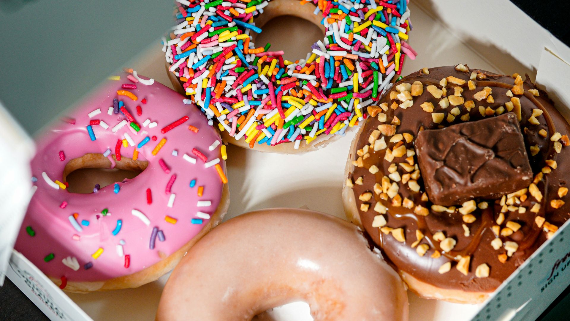 white and brown donut in box