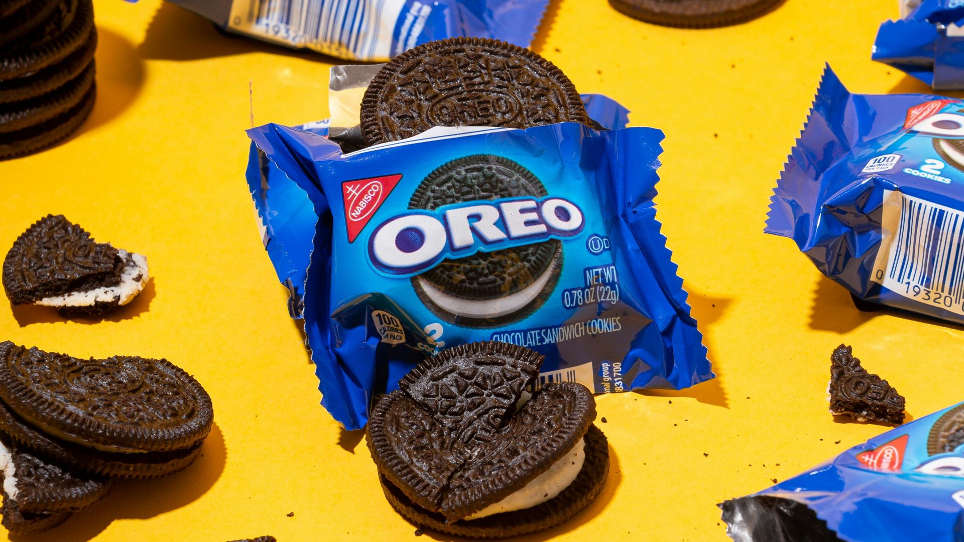 blue and yellow plastic pack