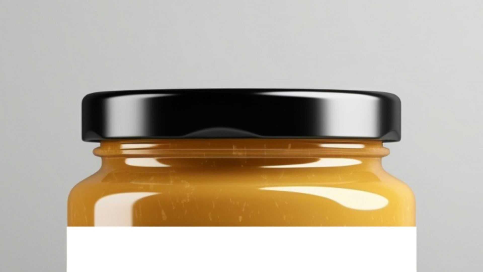 a jar of peanut butter with a white label