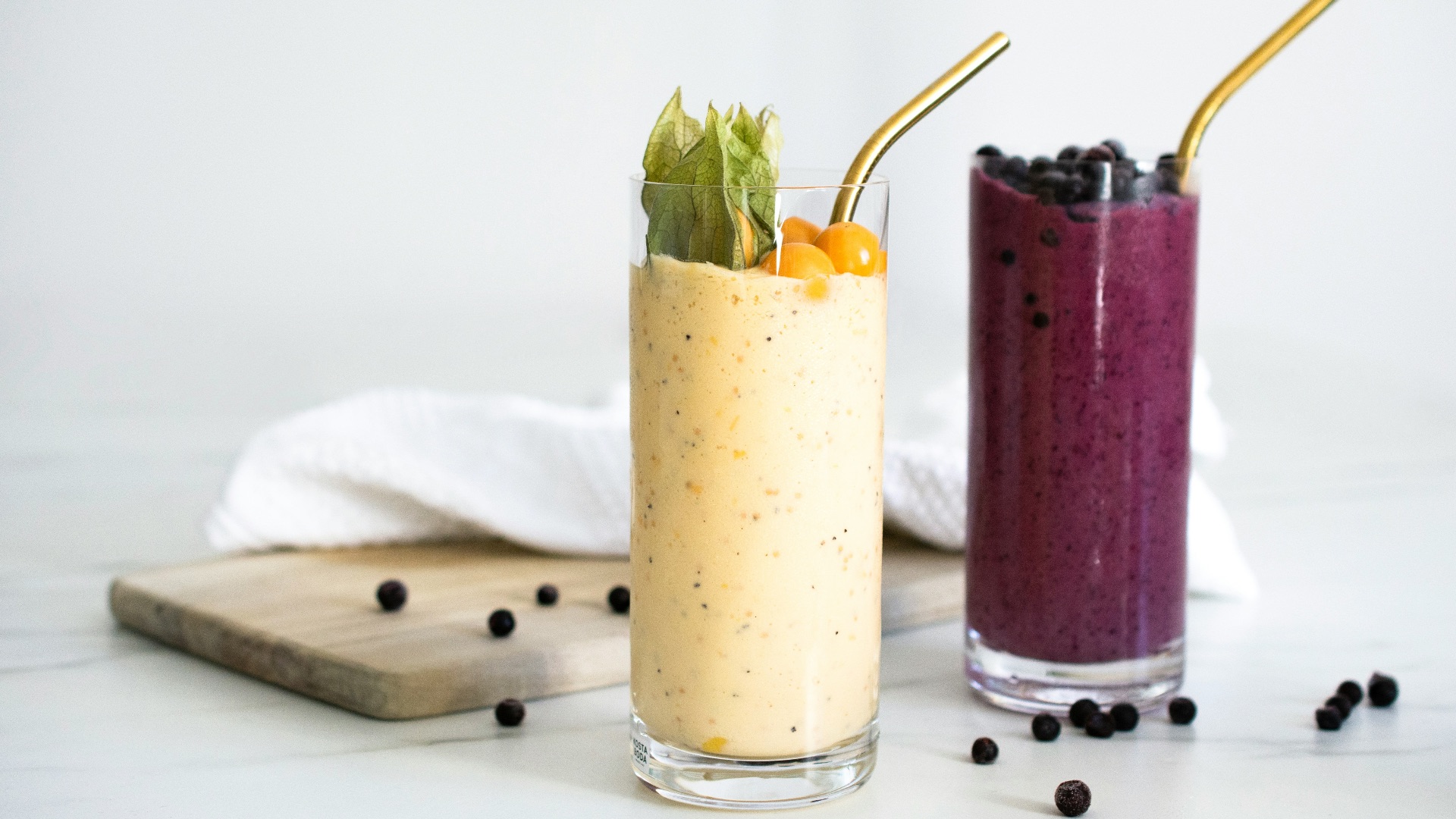 a group of different colored drinks
