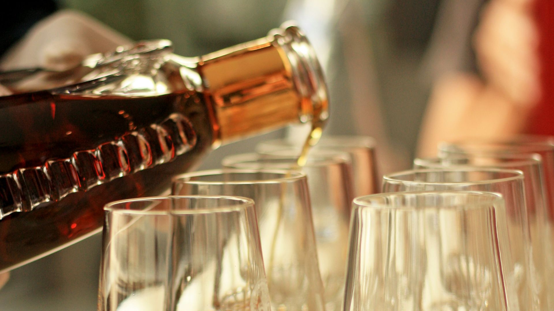 selective focus photography of clear champagne glasses