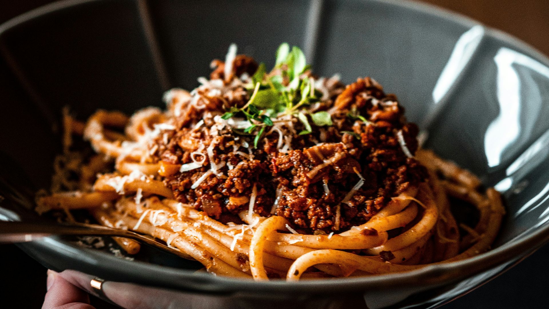 pasta dish on white ceramic bowl