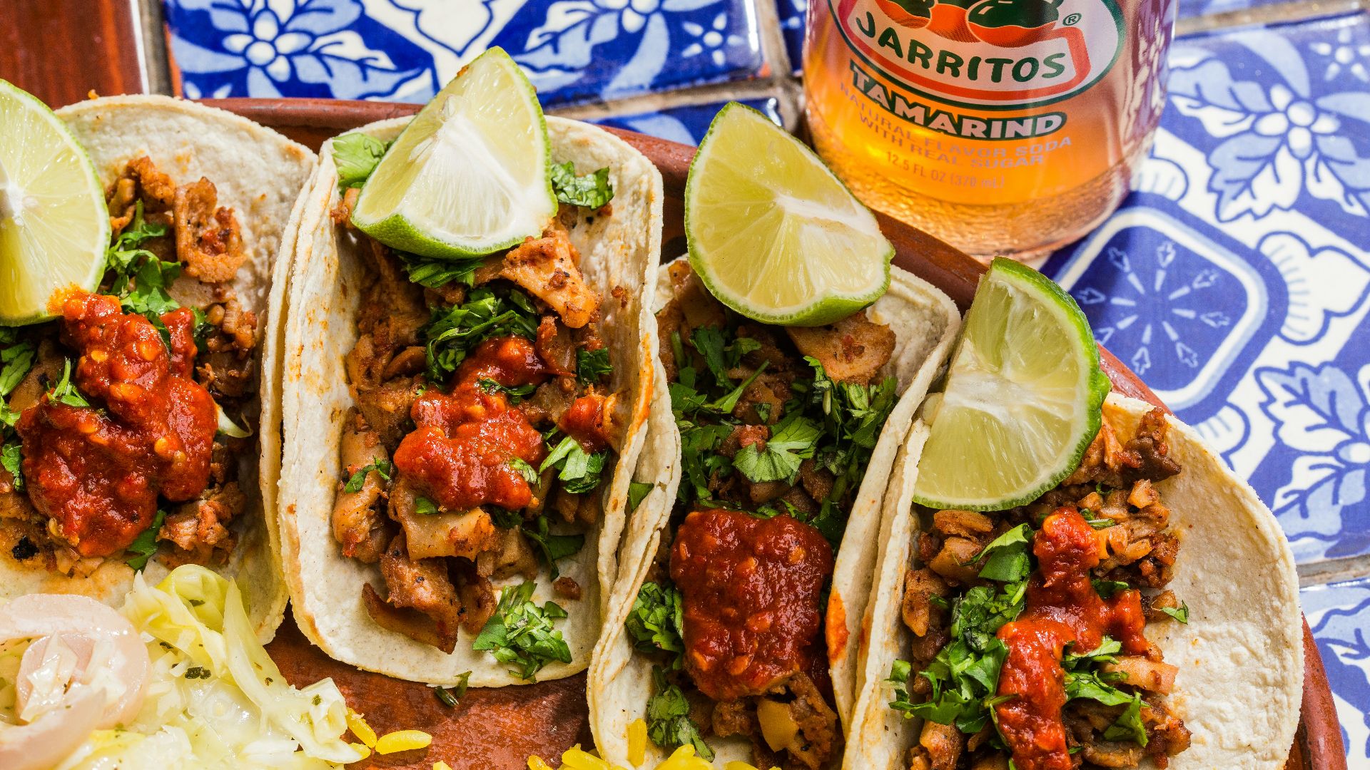 cooked food on white and blue ceramic plate