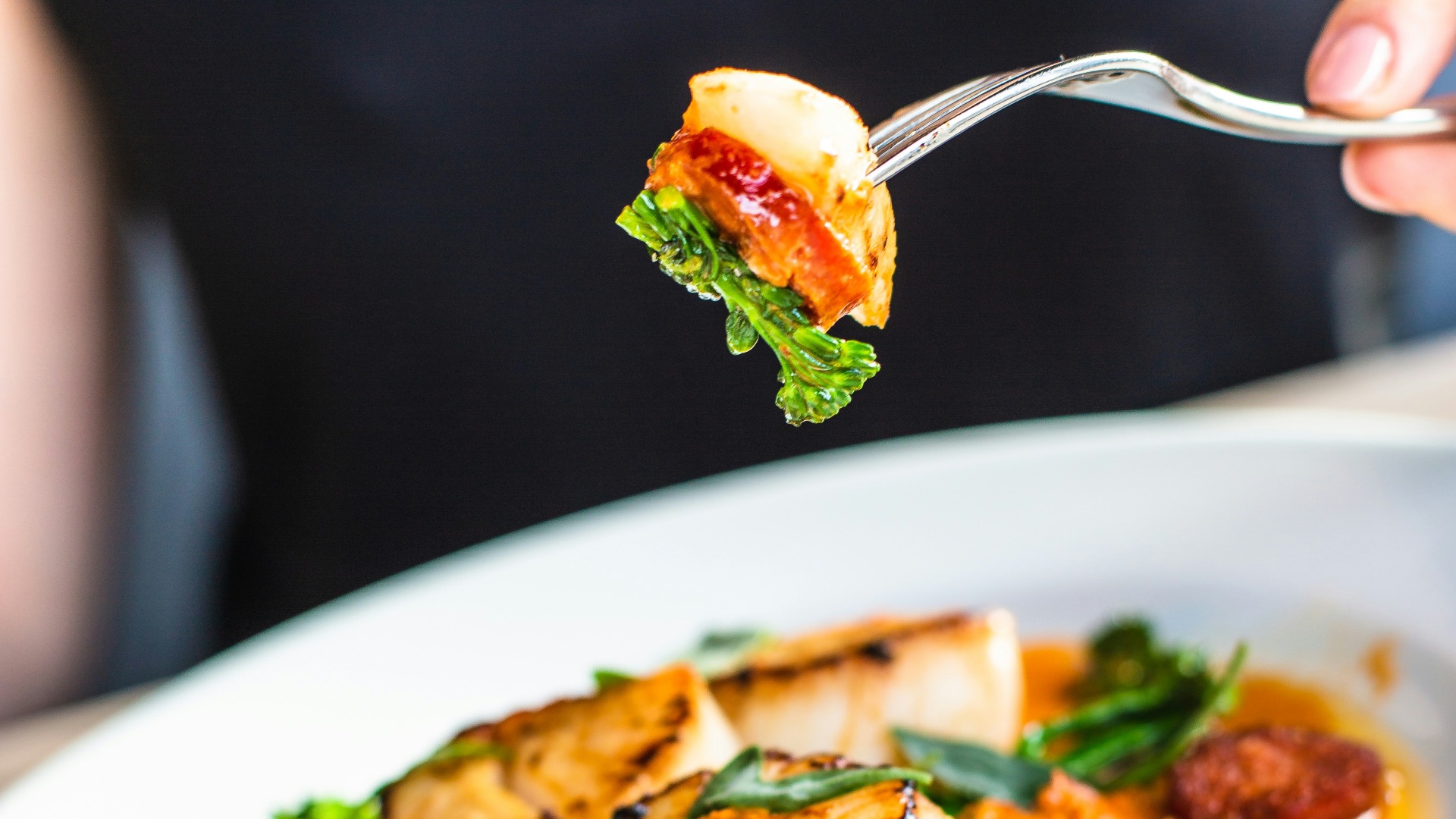 cooked food on white ceramic plate