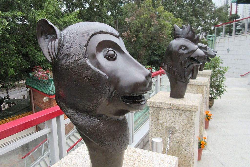Hk 粉嶺 Fanling 蓬瀛仙館 Fung Ying Sen Koon Temple Chinese Zodiac Statues 09 Monkey March 2017 Ix1