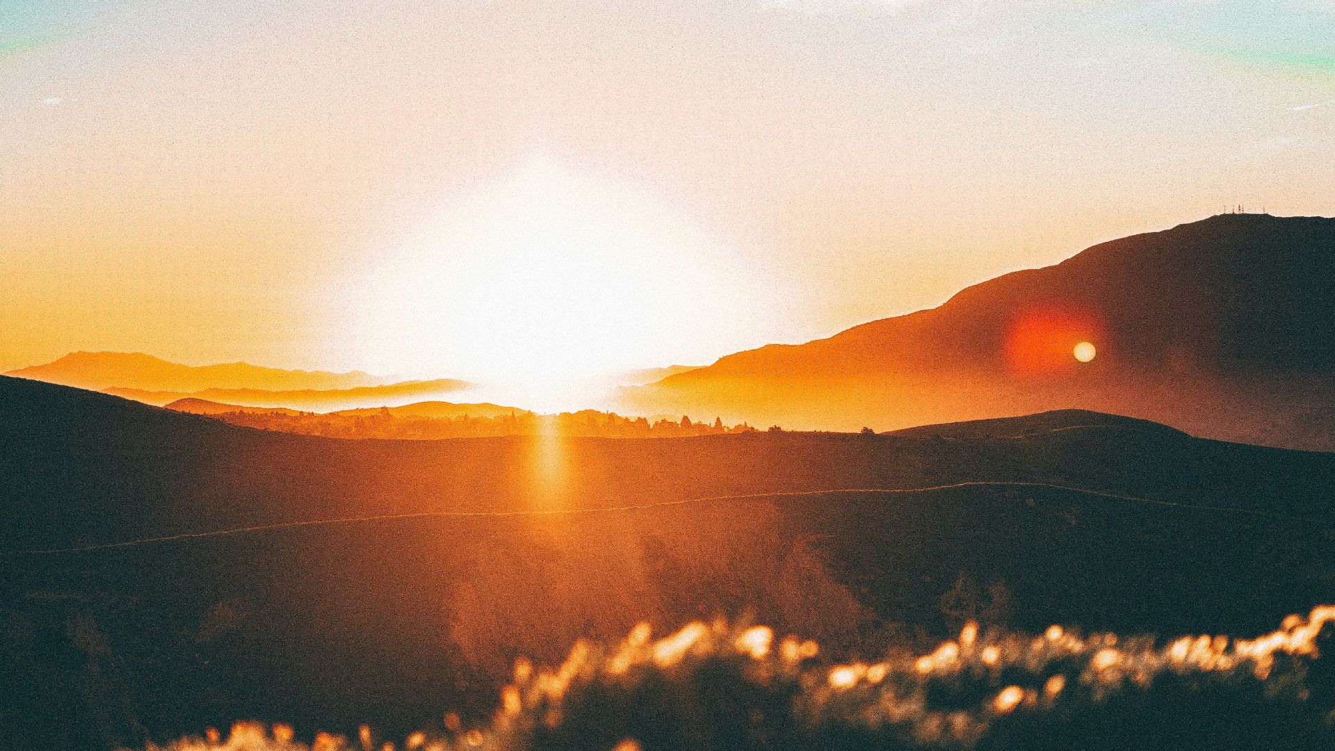 sunset over the horizon