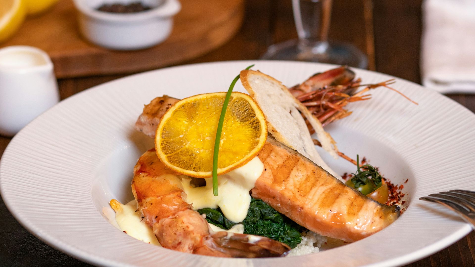 fish dish on white ceramic plate
