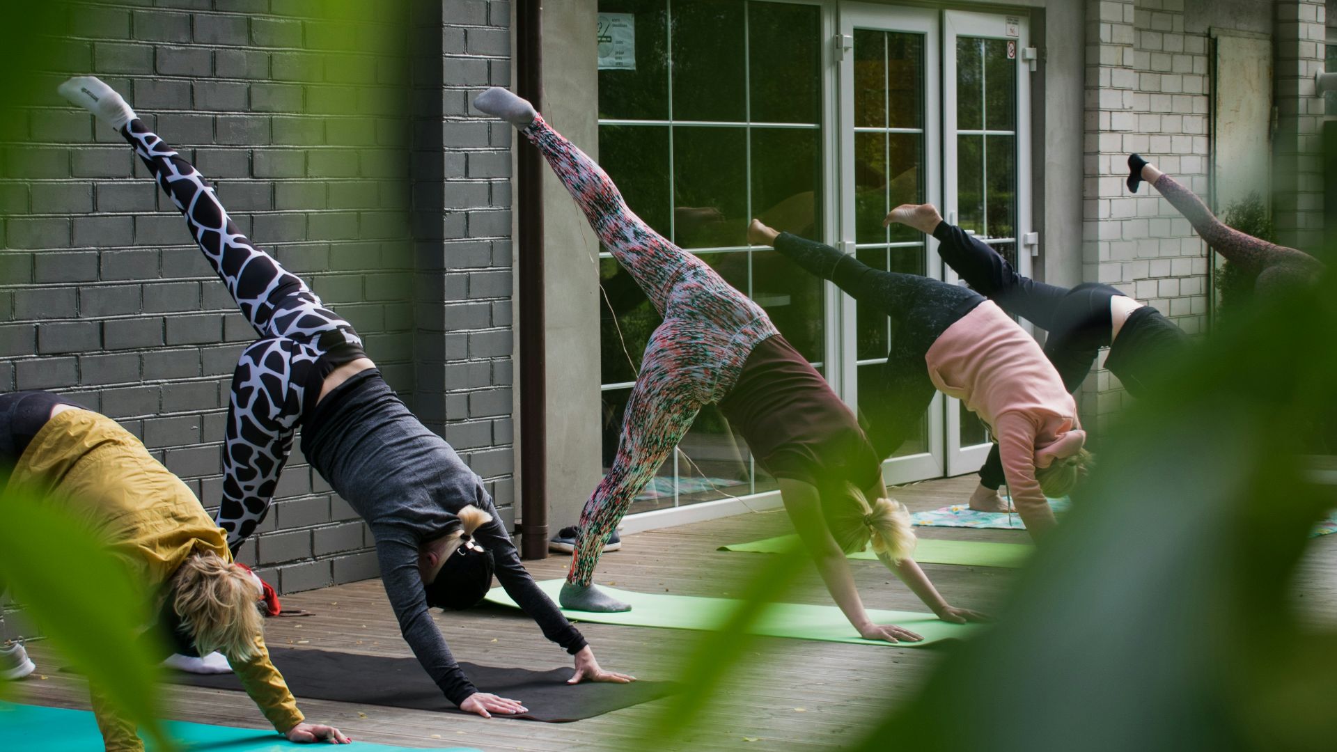 woman doing exercise routine