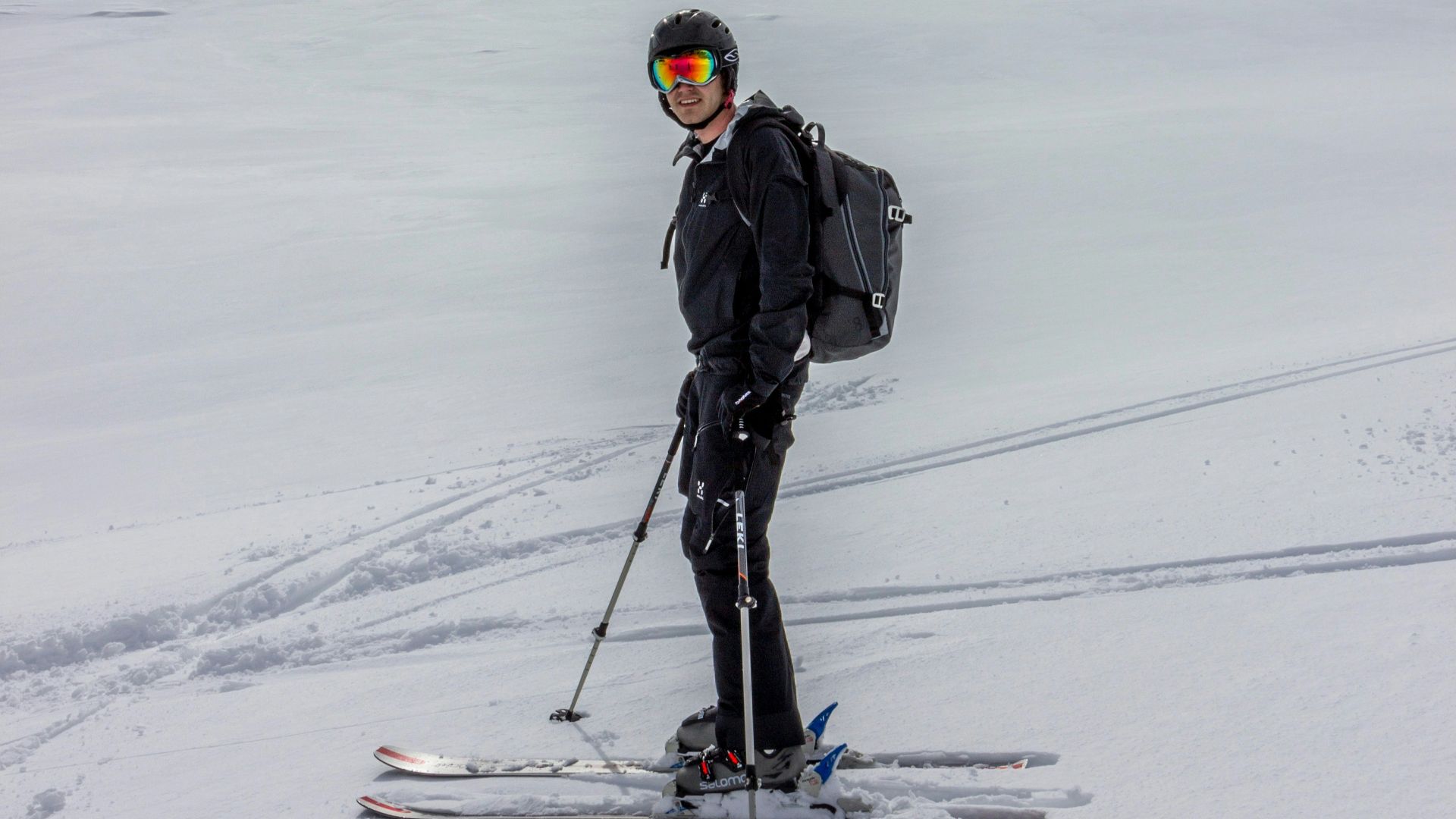 man skiing on mountain