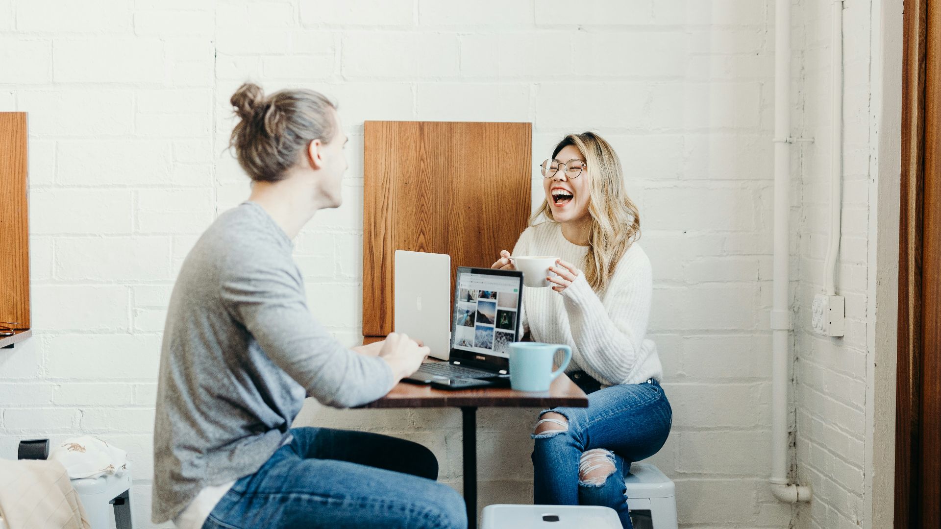 couple sitting on the dining table