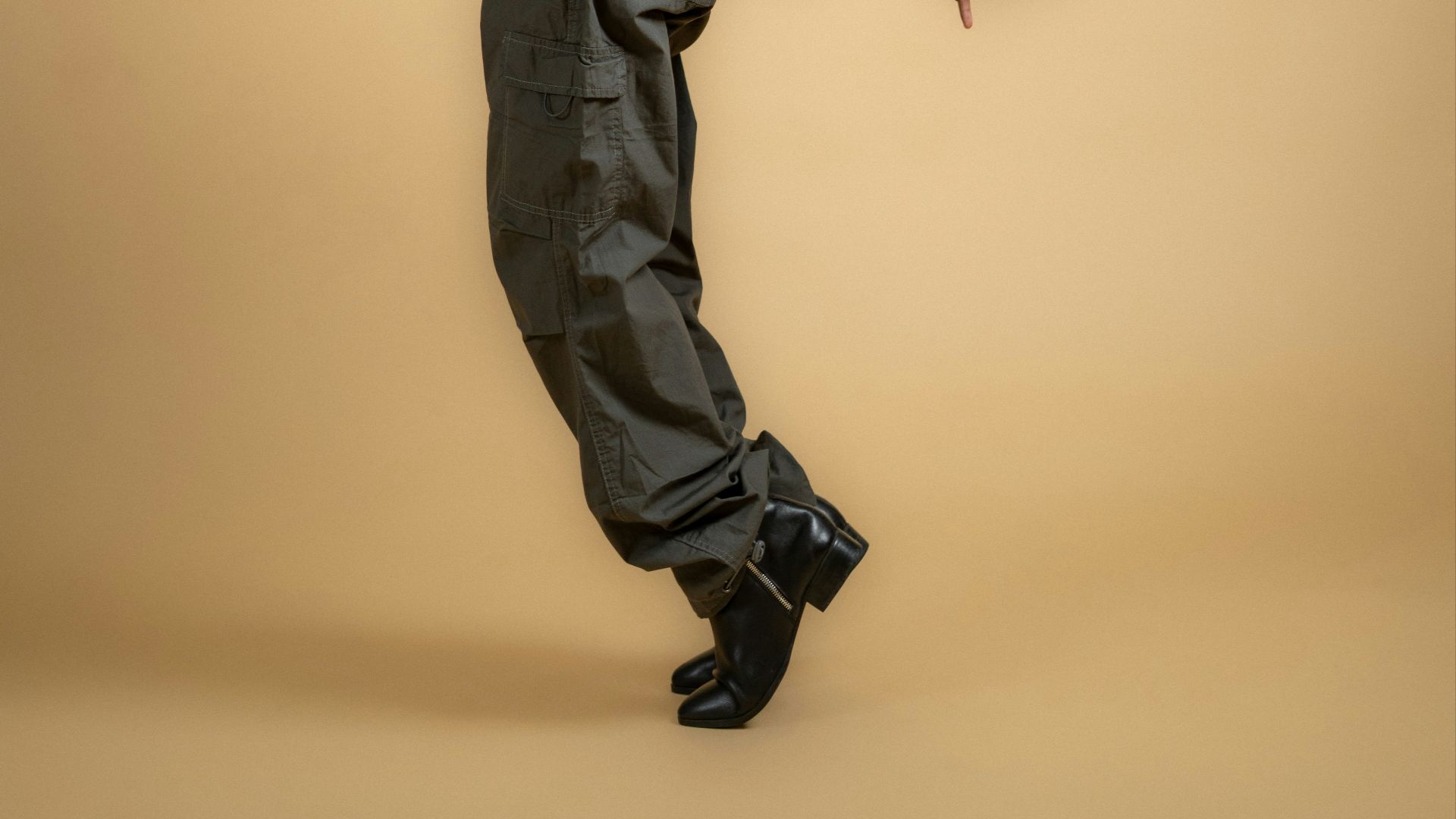 a woman in black and white shirt and pants