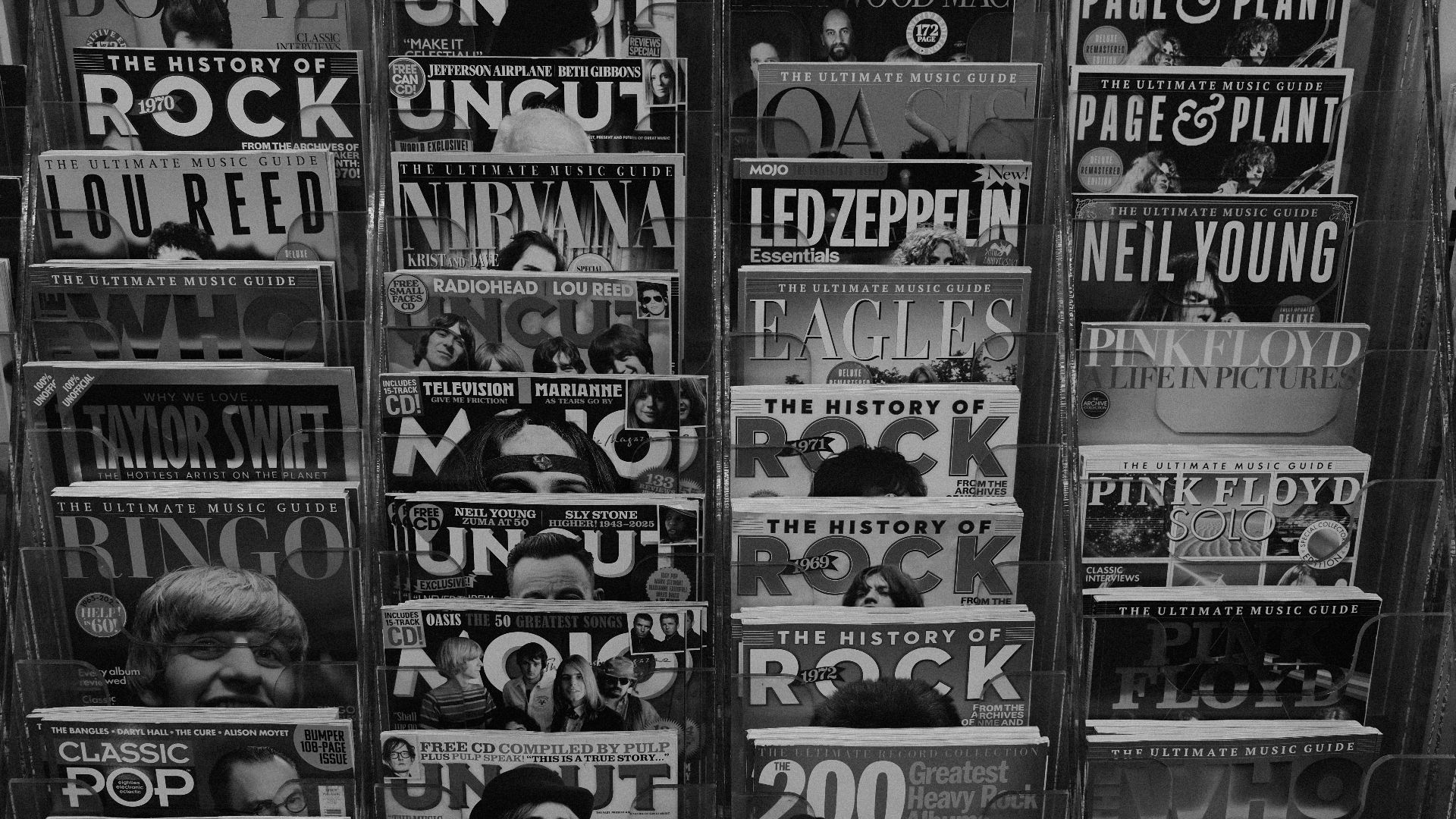 Magazines featuring rock music artists and history.