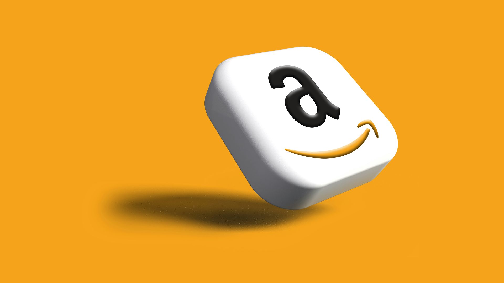 a close up of a dice with an amazon logo on it