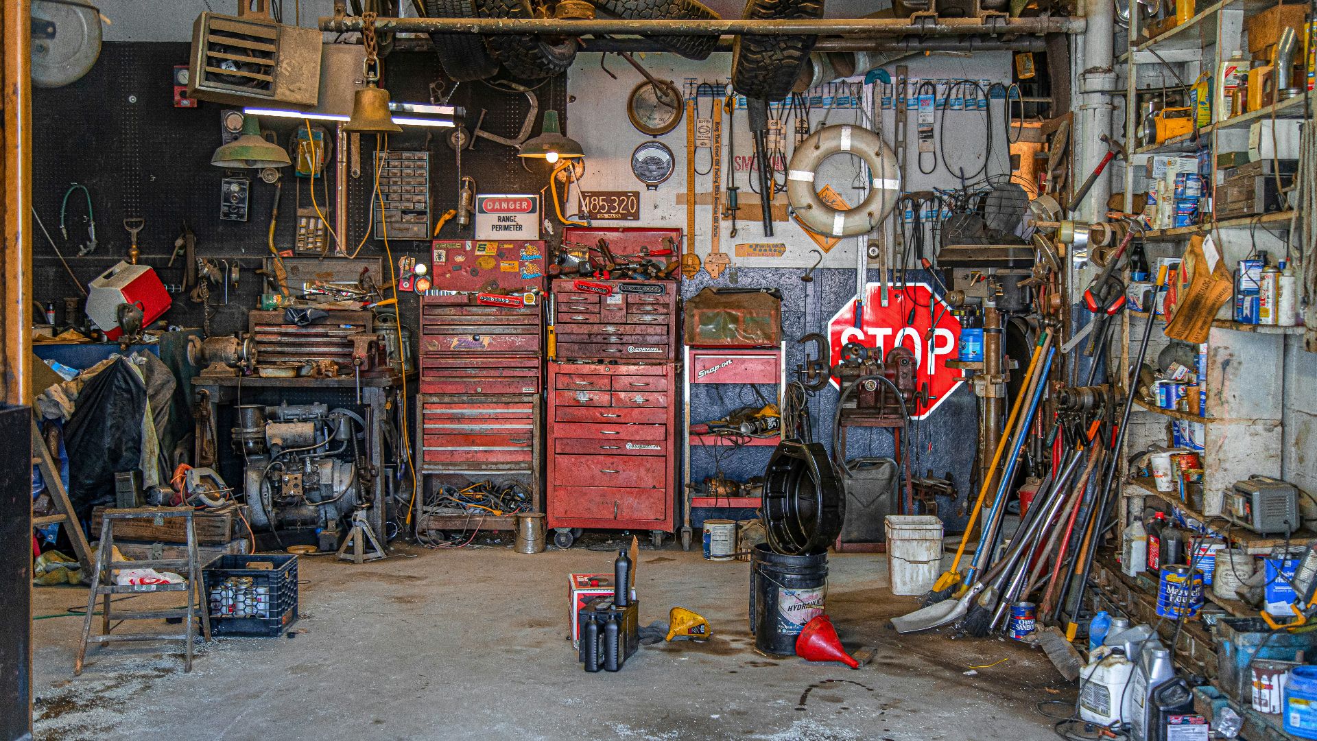 black metal tool lot