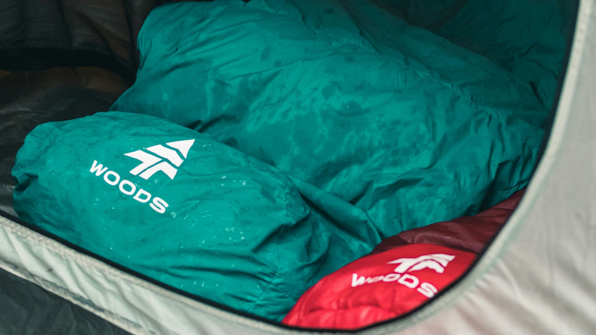 red and white dome tent