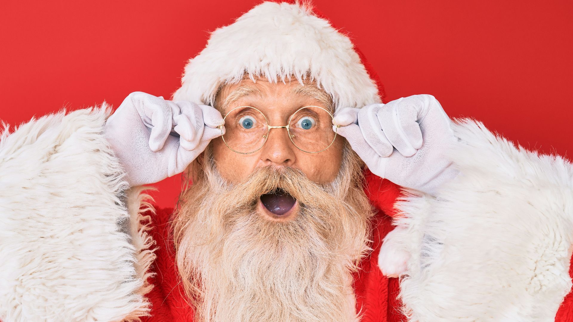 santa claus with red background