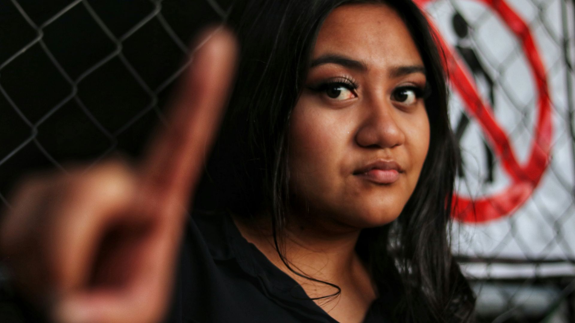 woman in black crew neck shirt