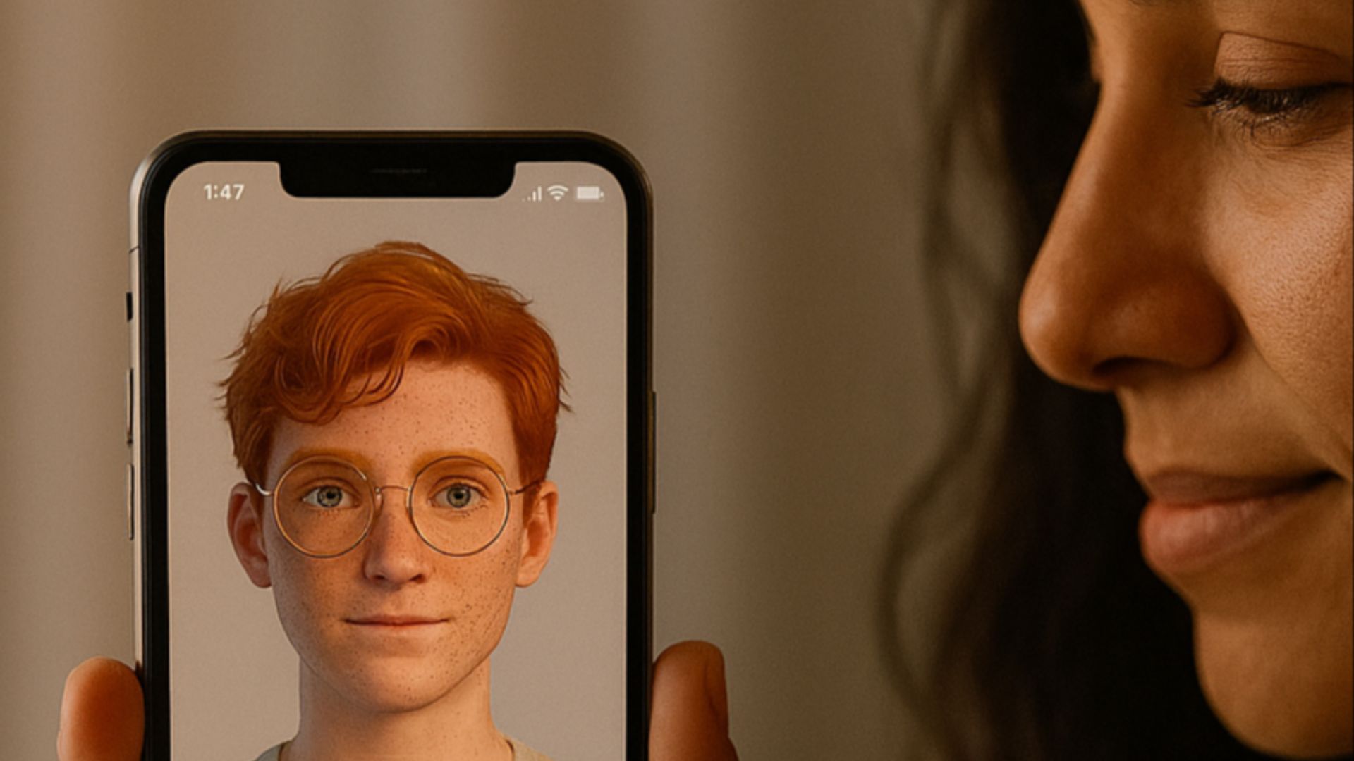 File:Woman holding AI companion inside phone.png