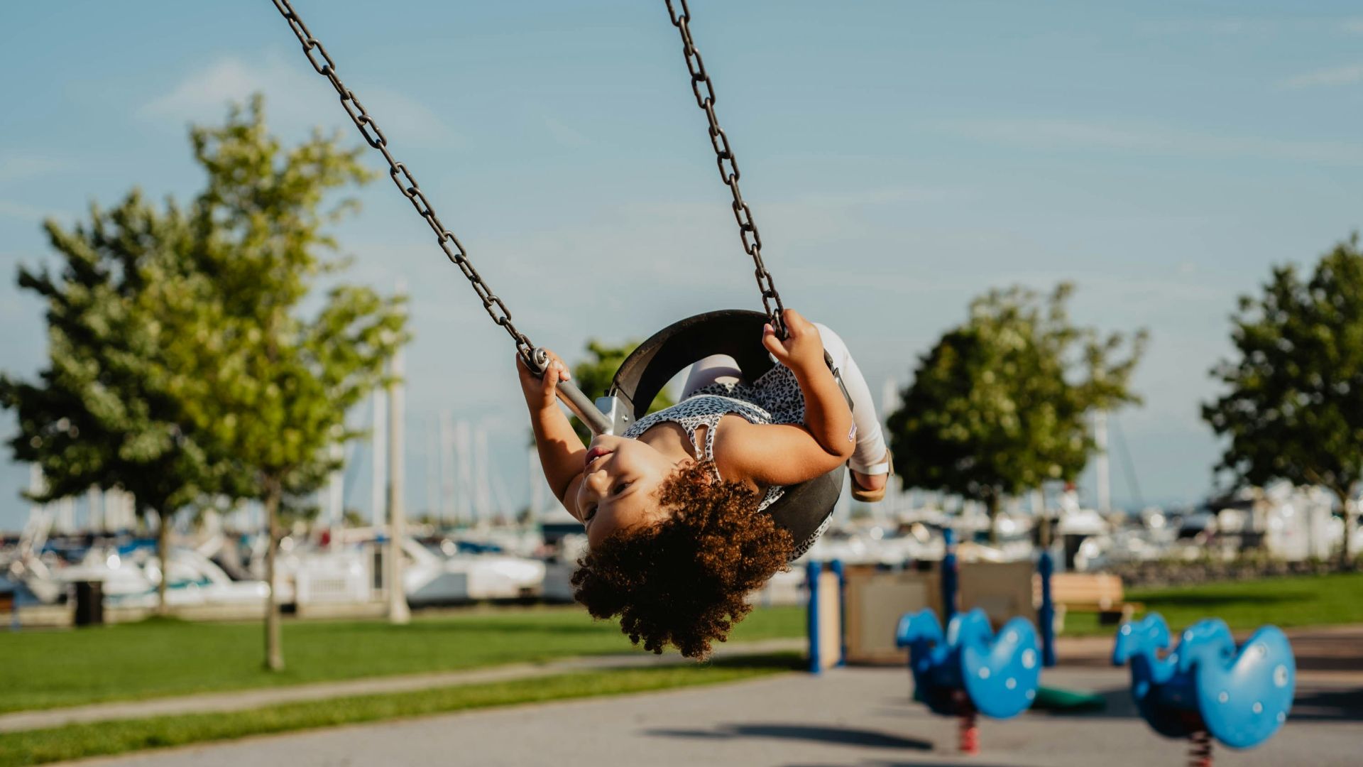 gray swing chair