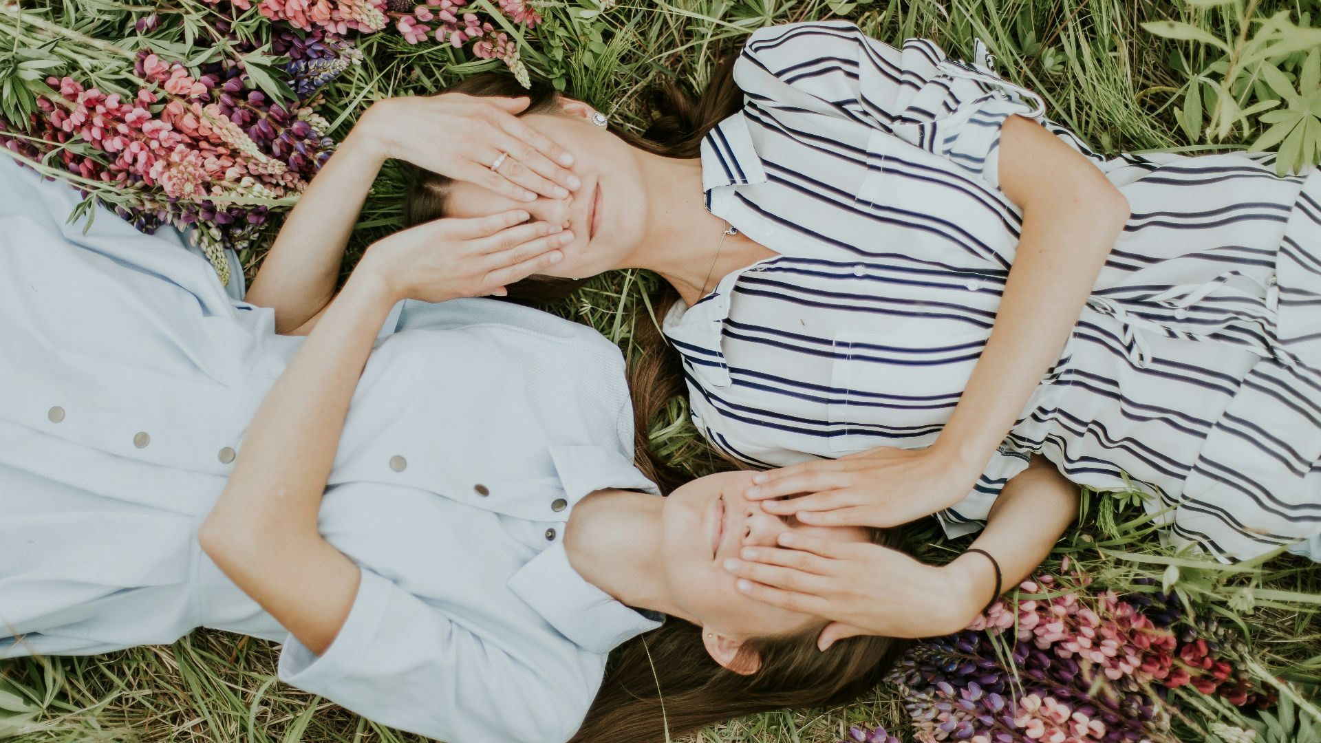 photo of women covering their eyes