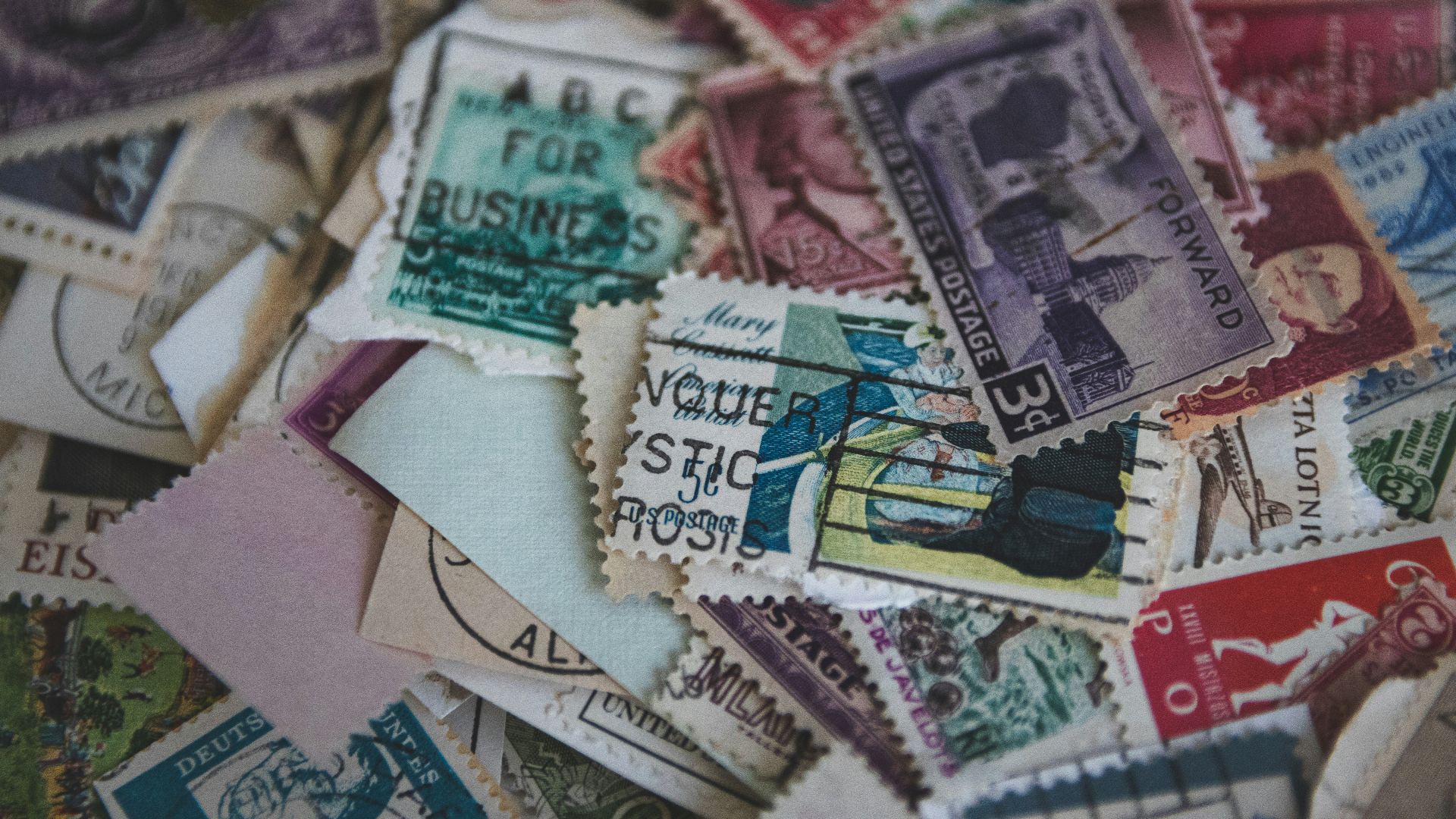 pile of postage stamps