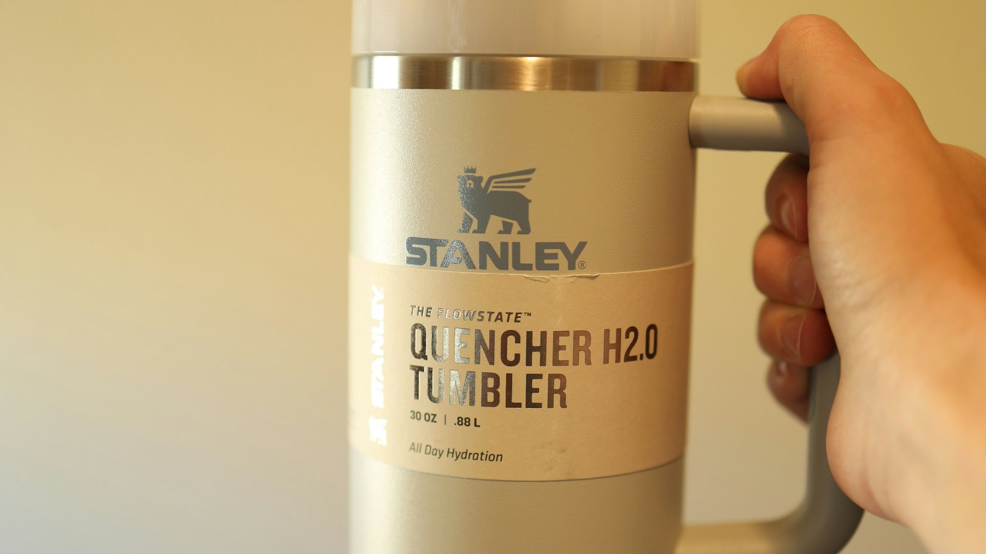 a person holding a coffee cup in their hand