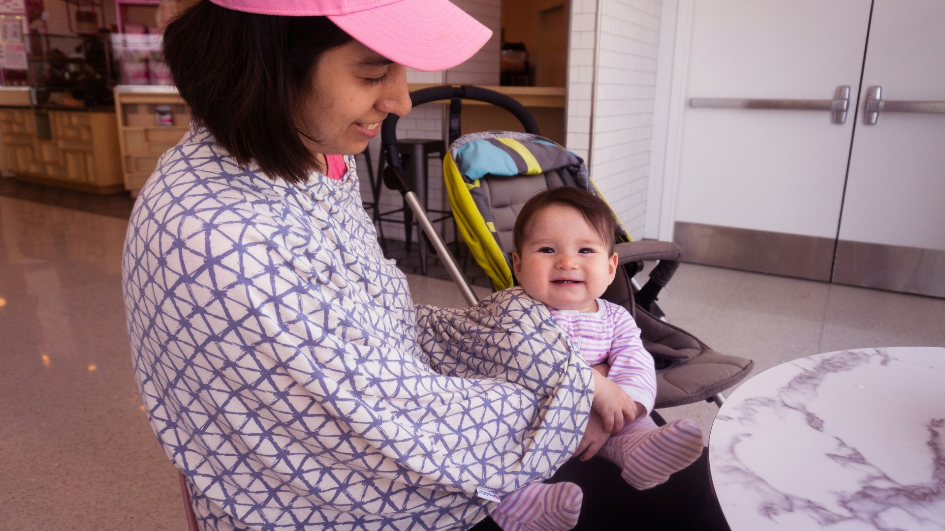 a person holding a baby