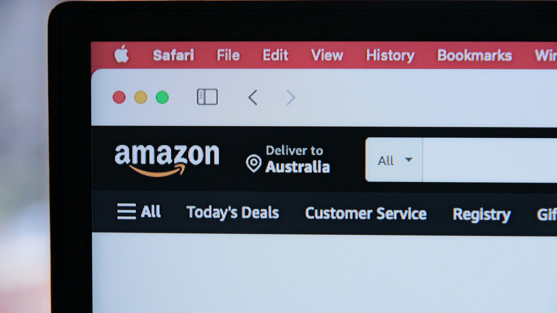 a computer screen with the amazon logo on it