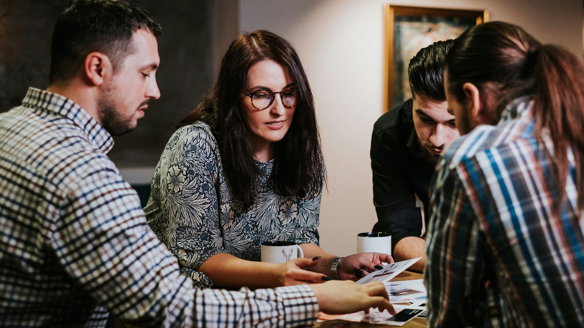 man and woman sitting at the table