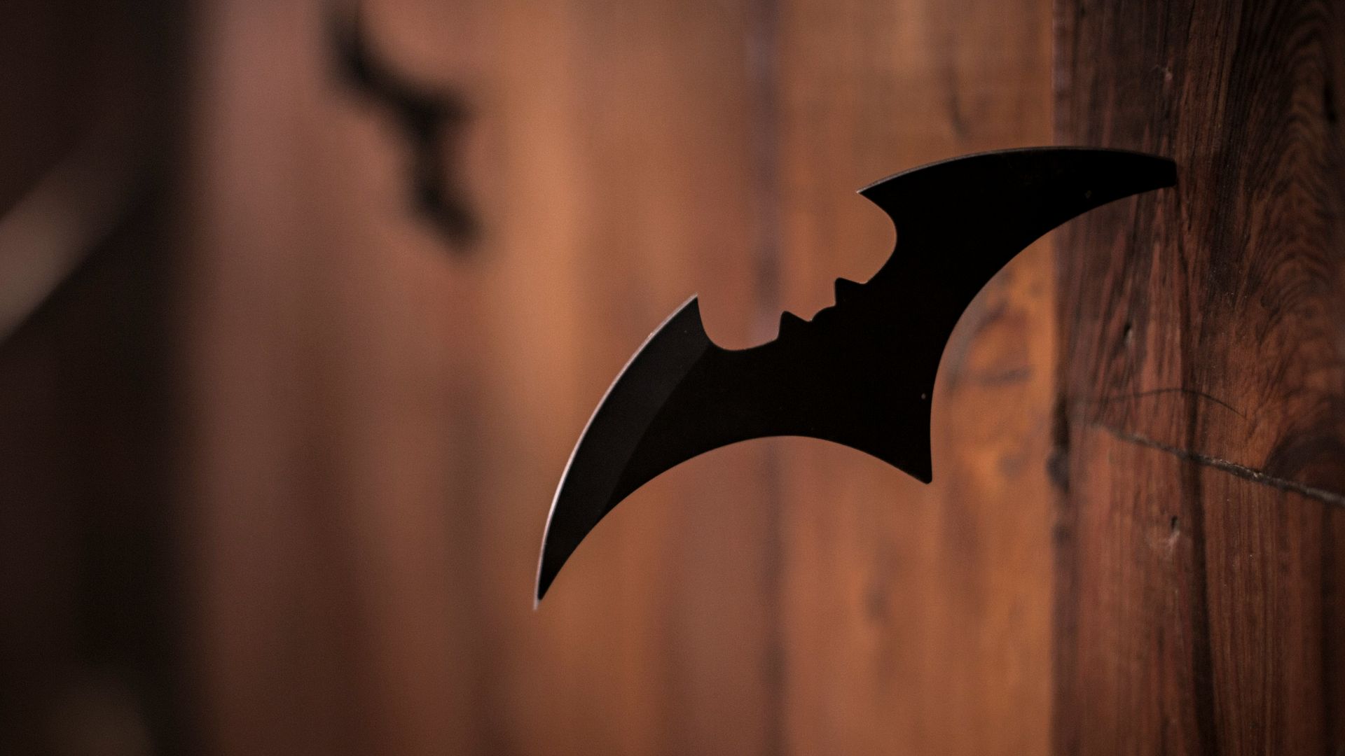 closeup photo of shuriken on wood