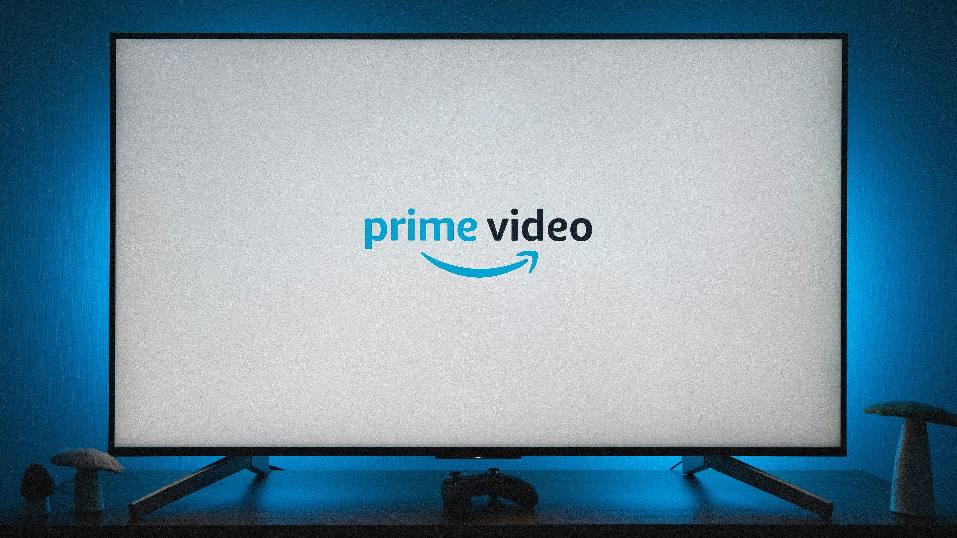 a television screen with the prime video logo on it