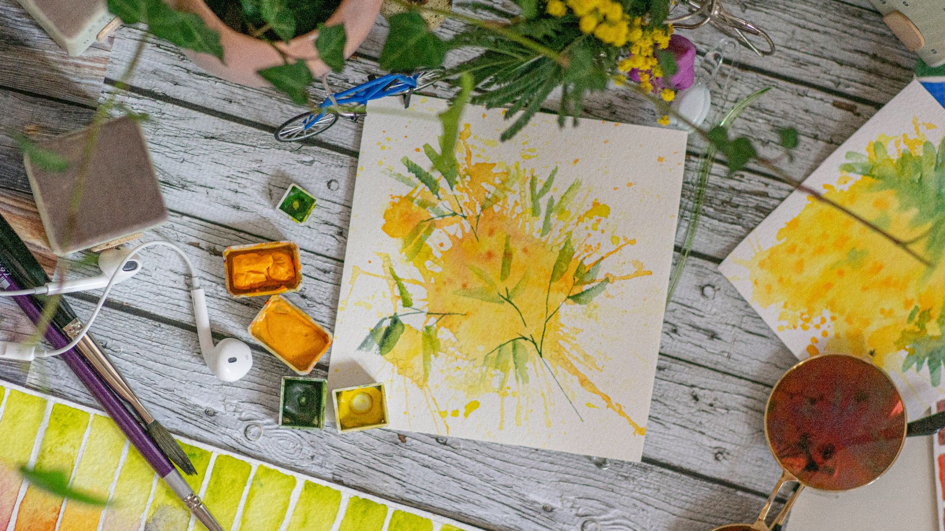 yellow flower on white paper