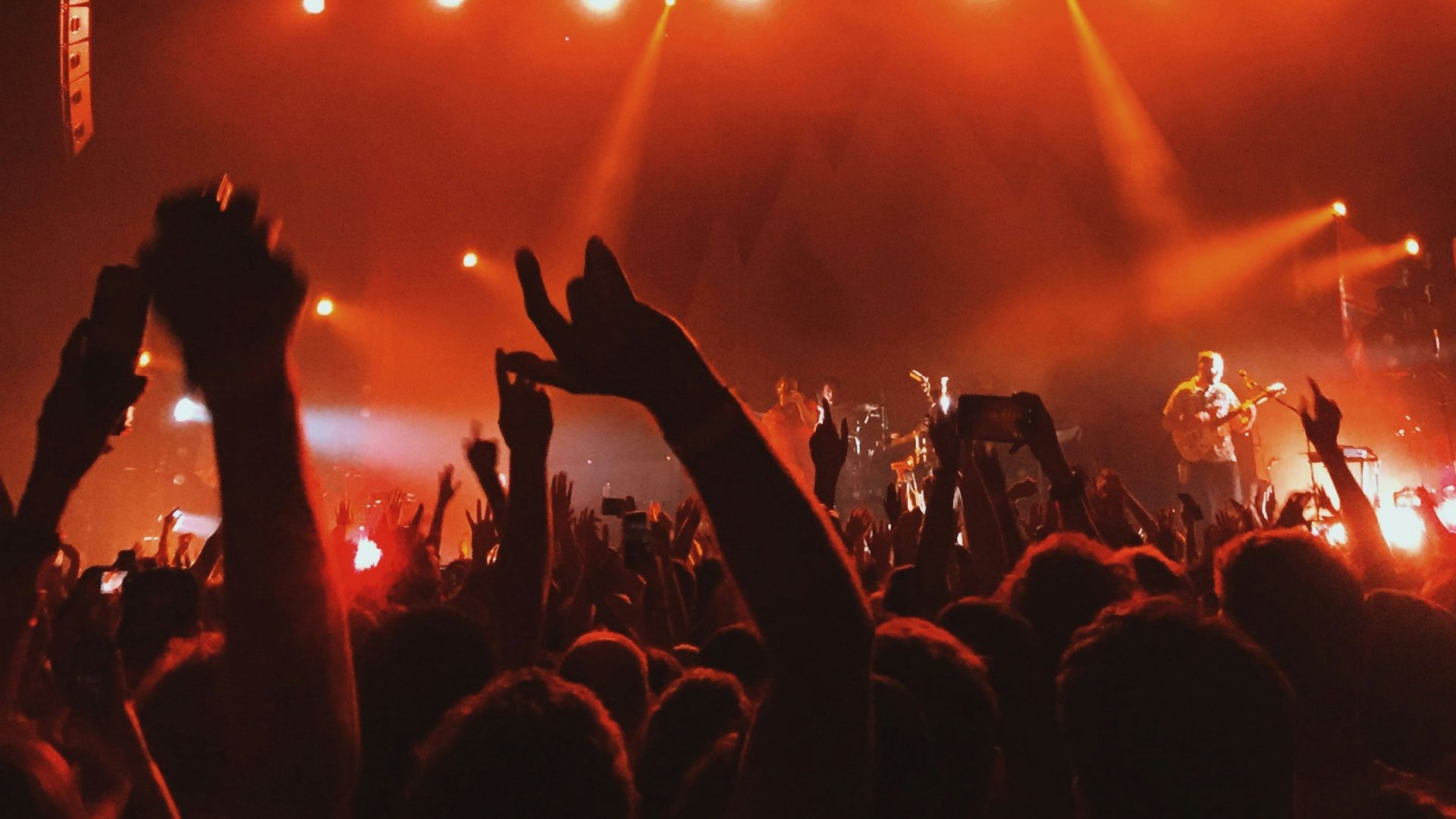 people watching concert