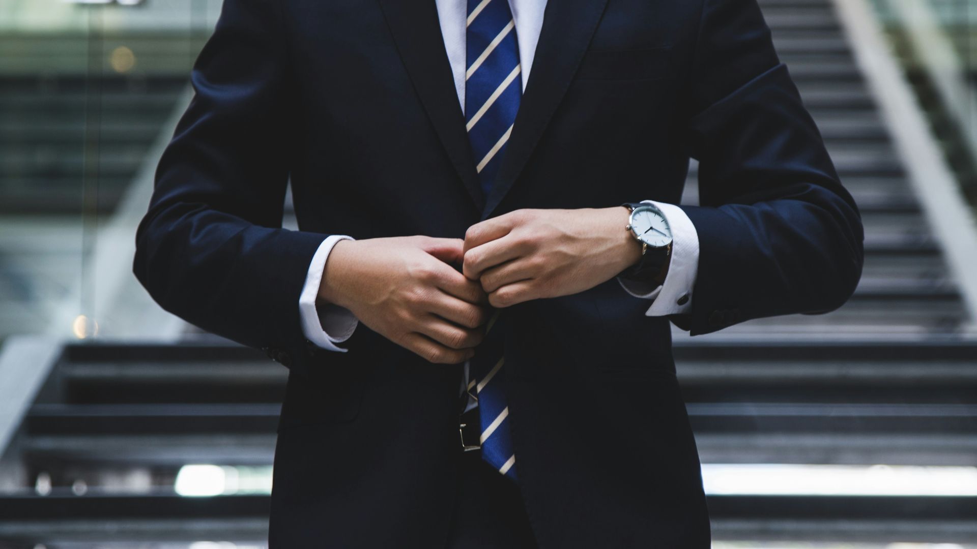person standing near the stairs