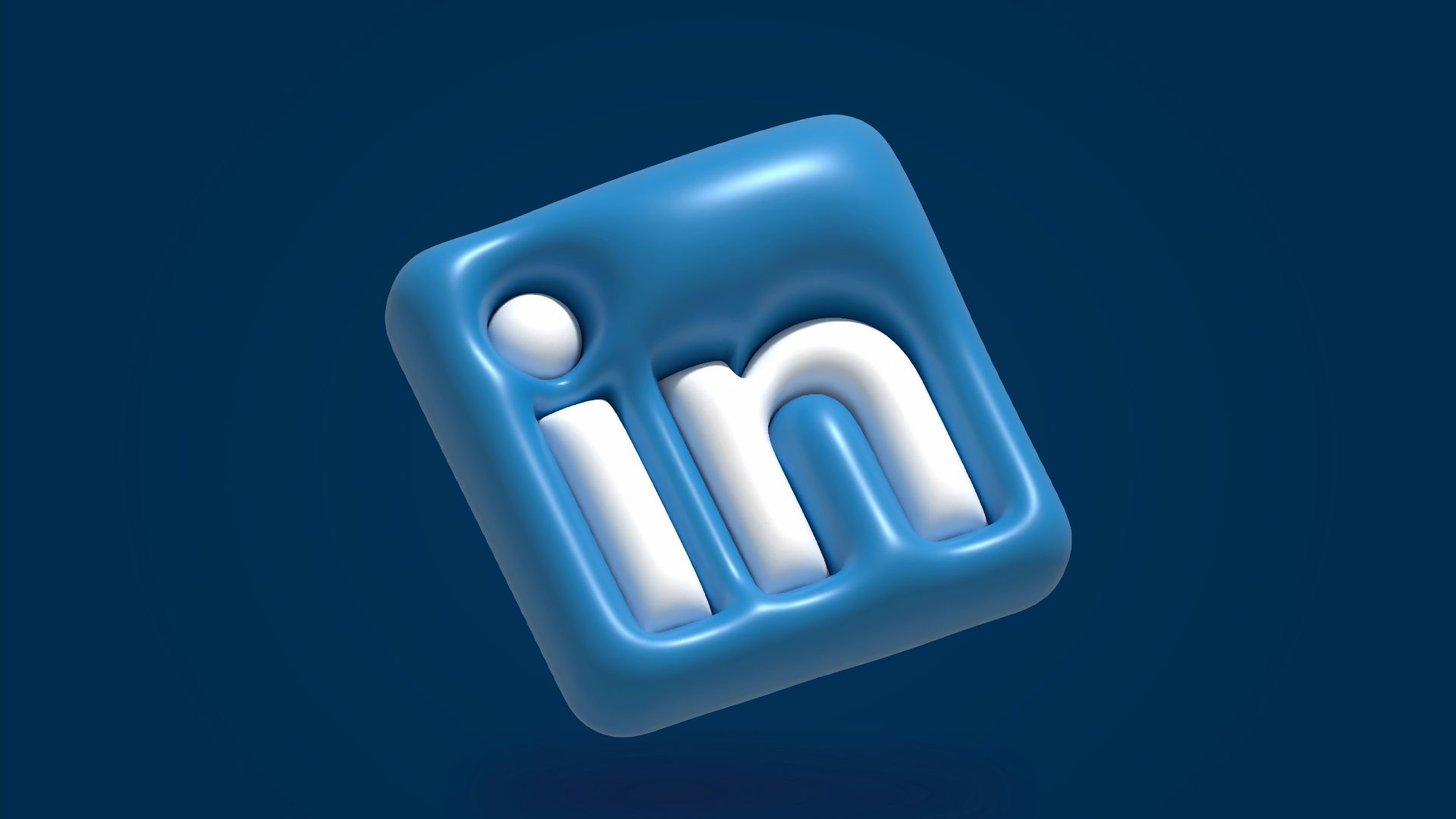 a blue and white linked icon on a blue background