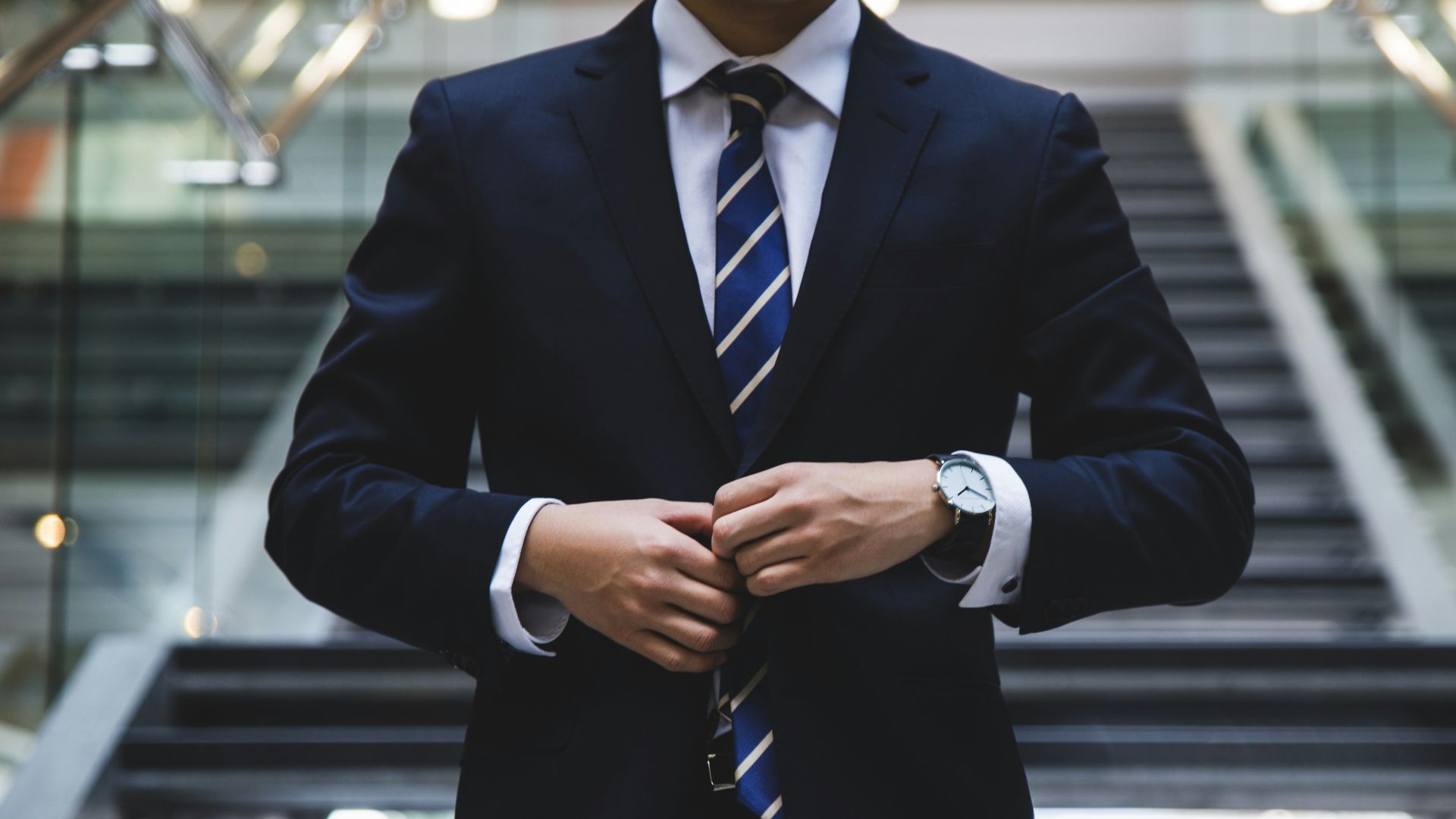 person standing near the stairs