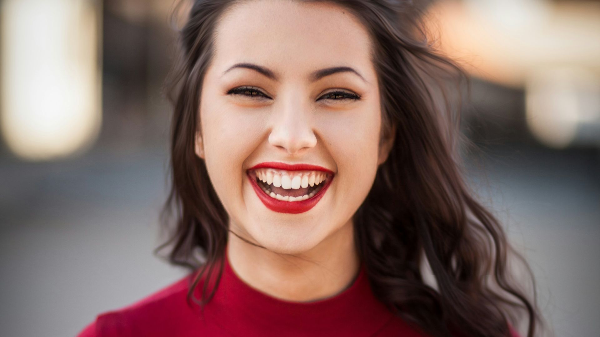closeup photography of woman smiling