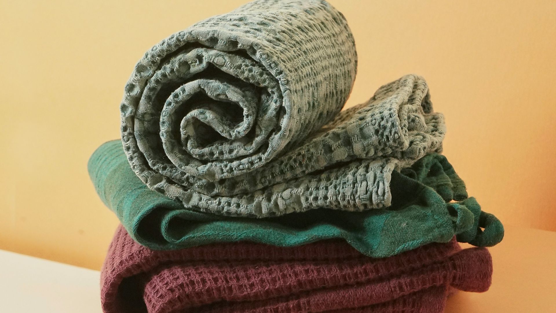 gray and black knit textile