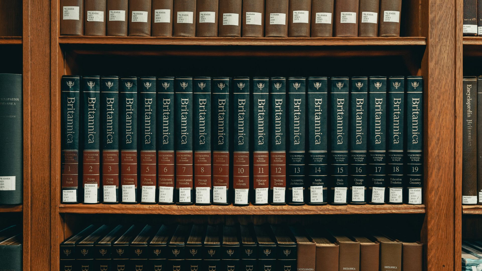 books on brown wooden shelf