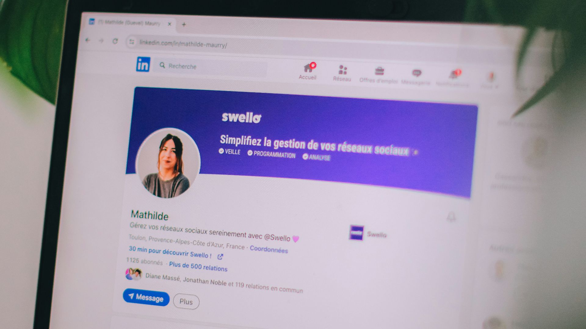 a computer screen with a facebook page on it