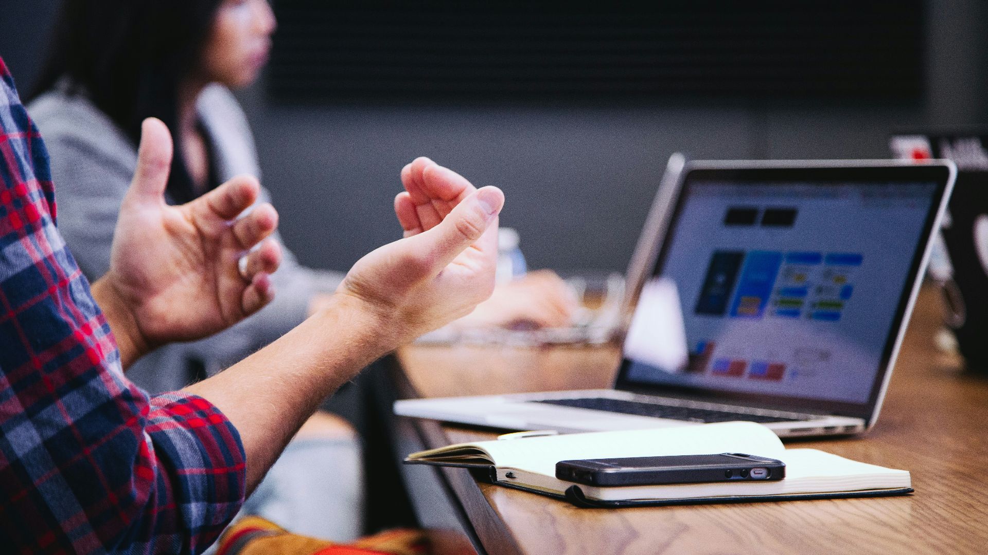 black smartphone near person