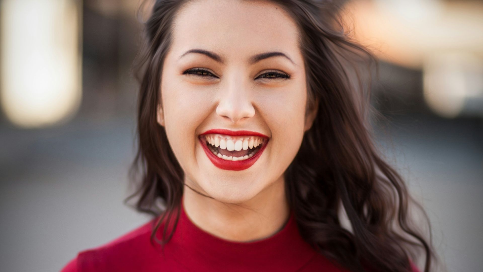 closeup photography of woman smiling