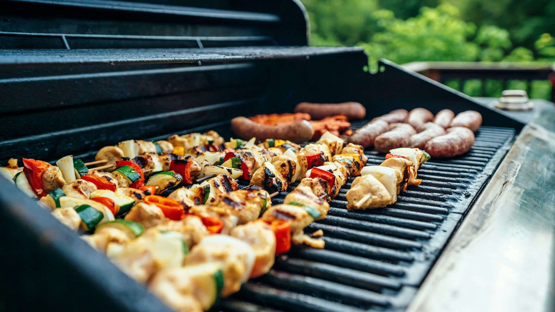 grilled barbecues on black and gray grill