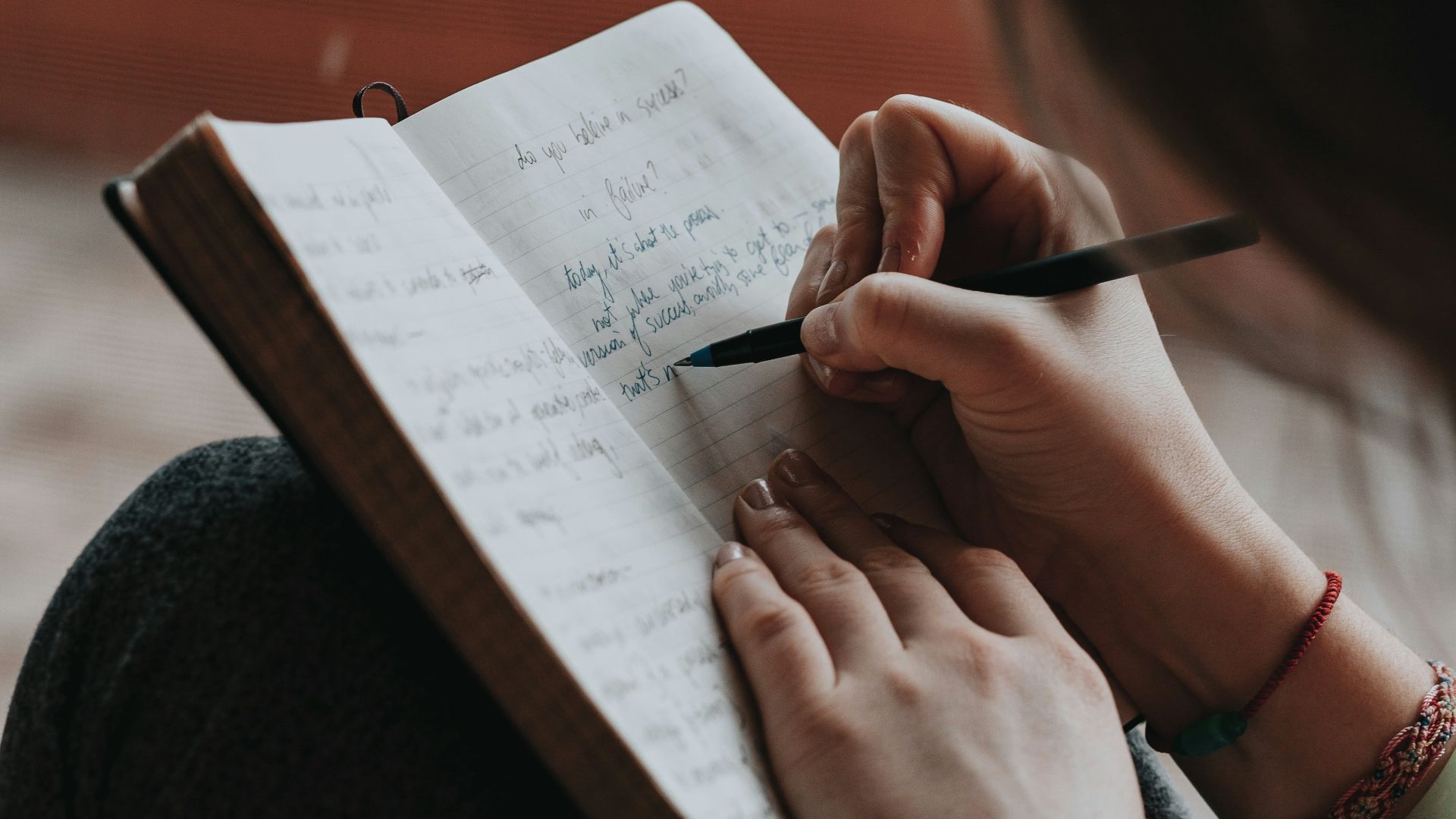 unknown person writing