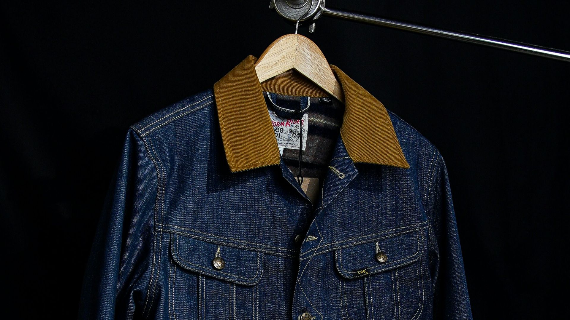 blue denim button up jacket