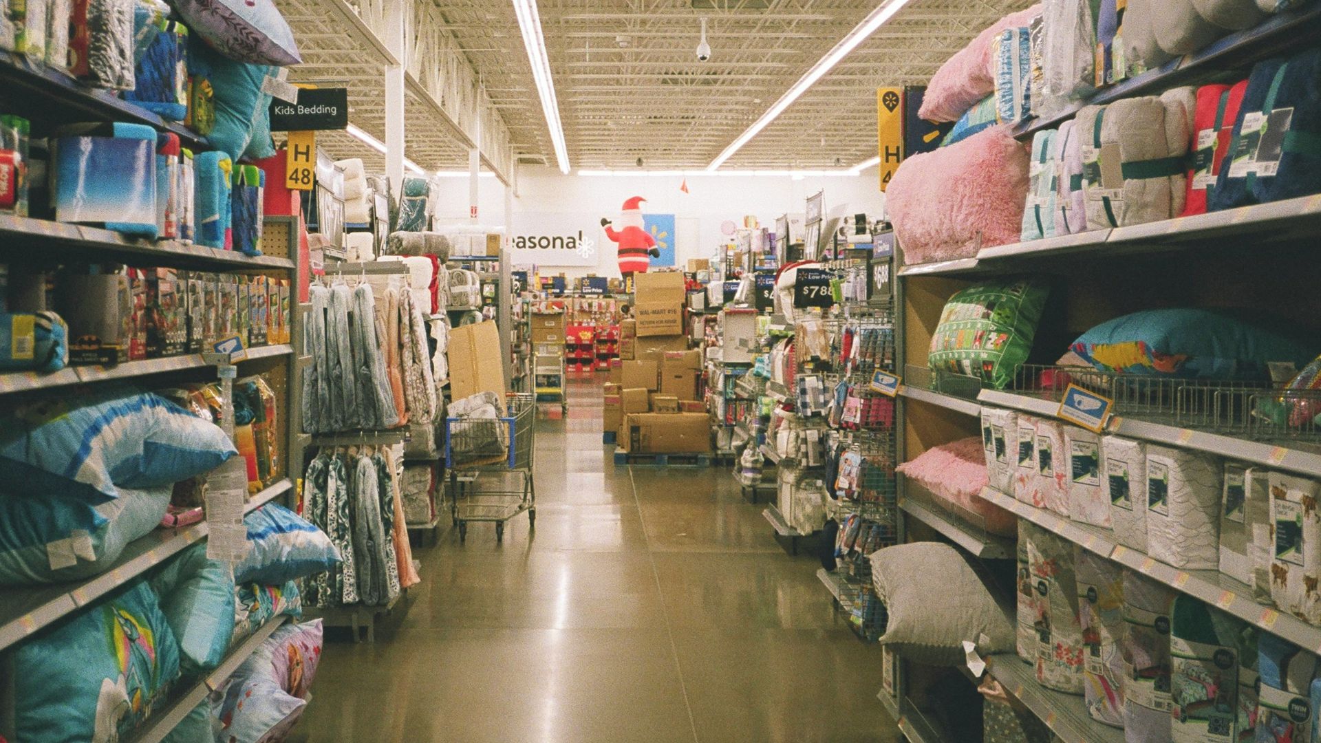 assorted items on white wooden shelf